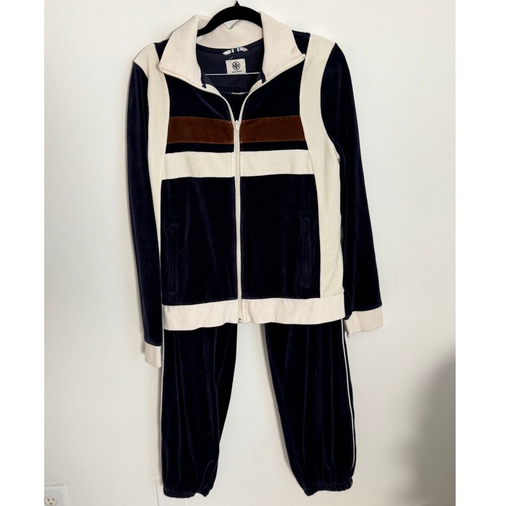 Tory Sport 2pc Navy Velour Set size large
